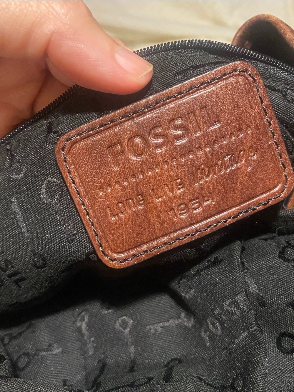 FOSSIL Vintage Reissue women's brown leather distressed backpack bag drawstring - Picture 7 of 16